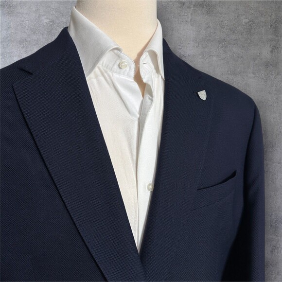 CREMIEUX Italy Made Mens 48R Navy Blazer Sport Coat Italian Wool 2-Button Jacket - Picture 3 of 13